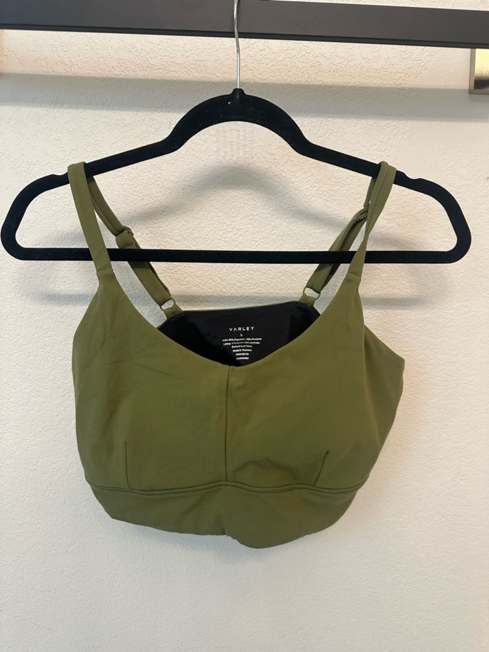Varley Olive Bralette with Adjustable Straps